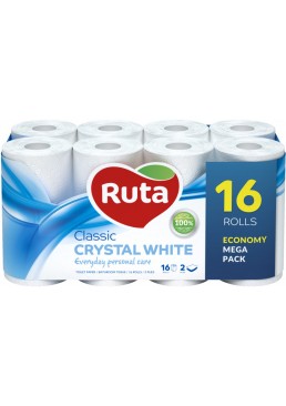 Туалетная бумага Ruta Classic, 16 рулонов (2 слоя)